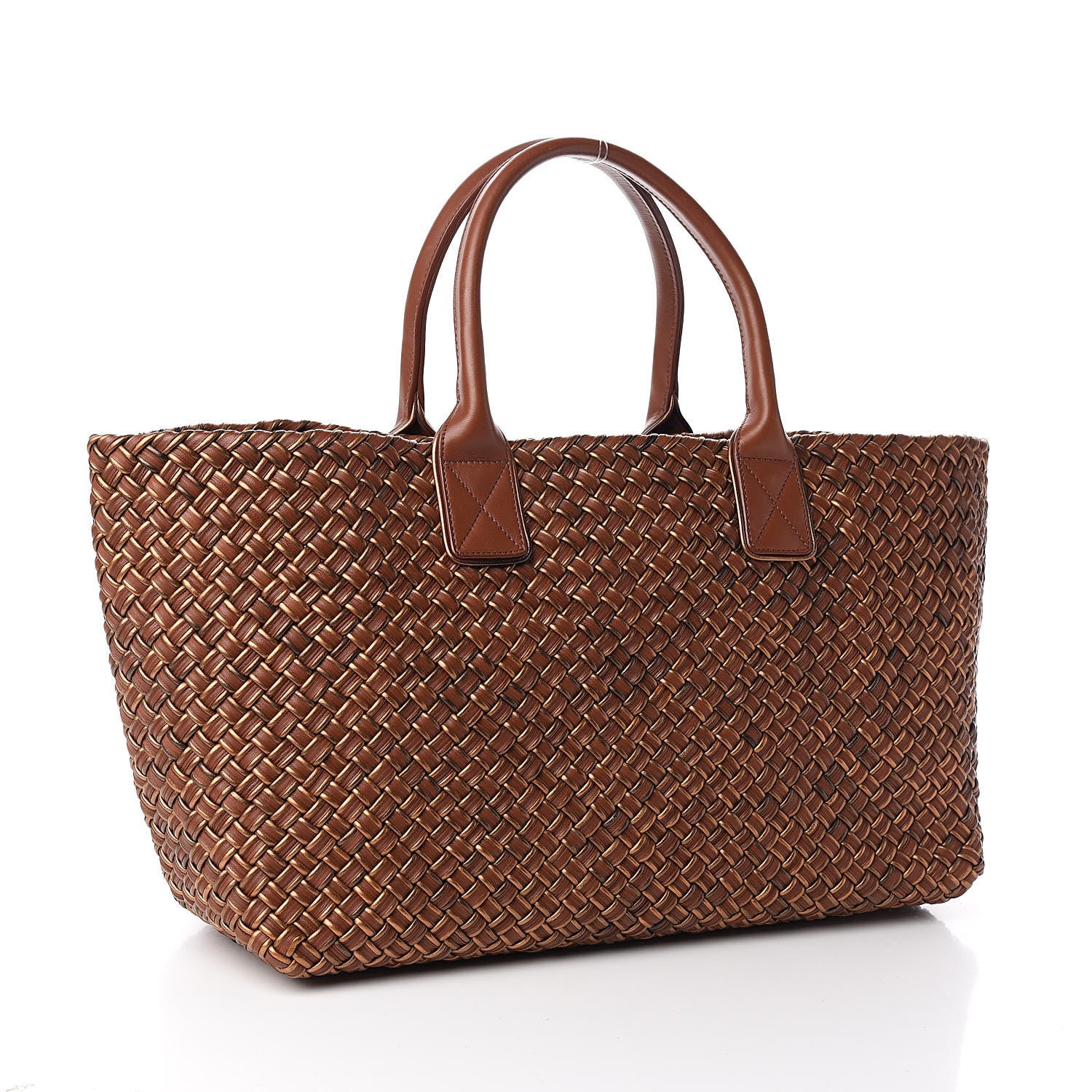 Bottega Veneta Metallic Intrecciato Nappa Medium Cabat Brown Gold 4 of 10