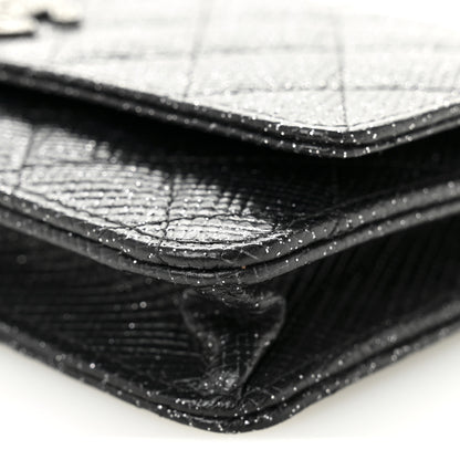 Chanel Glitter Calfskin Quilted Wallet on Chain WOC Black 11 of 12