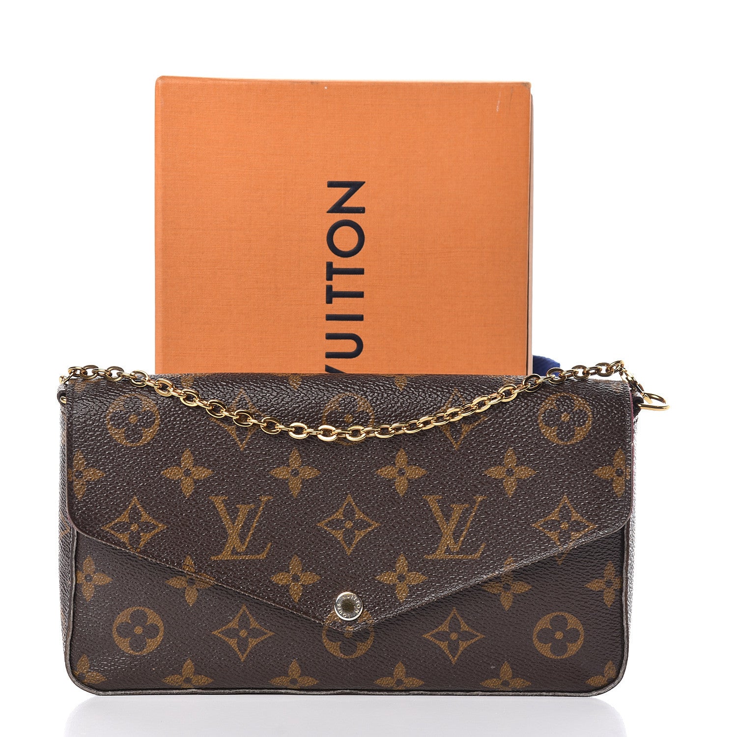 Louis Vuitton Monogram Pochette Felicie Chain Wallet Fuchsia 17 of 17