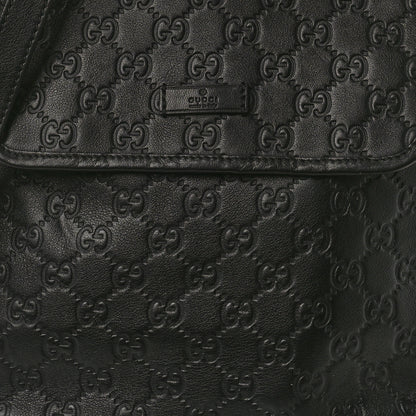 Gucci Guccissima Small Flap Messenger Bag Black 9 of 10