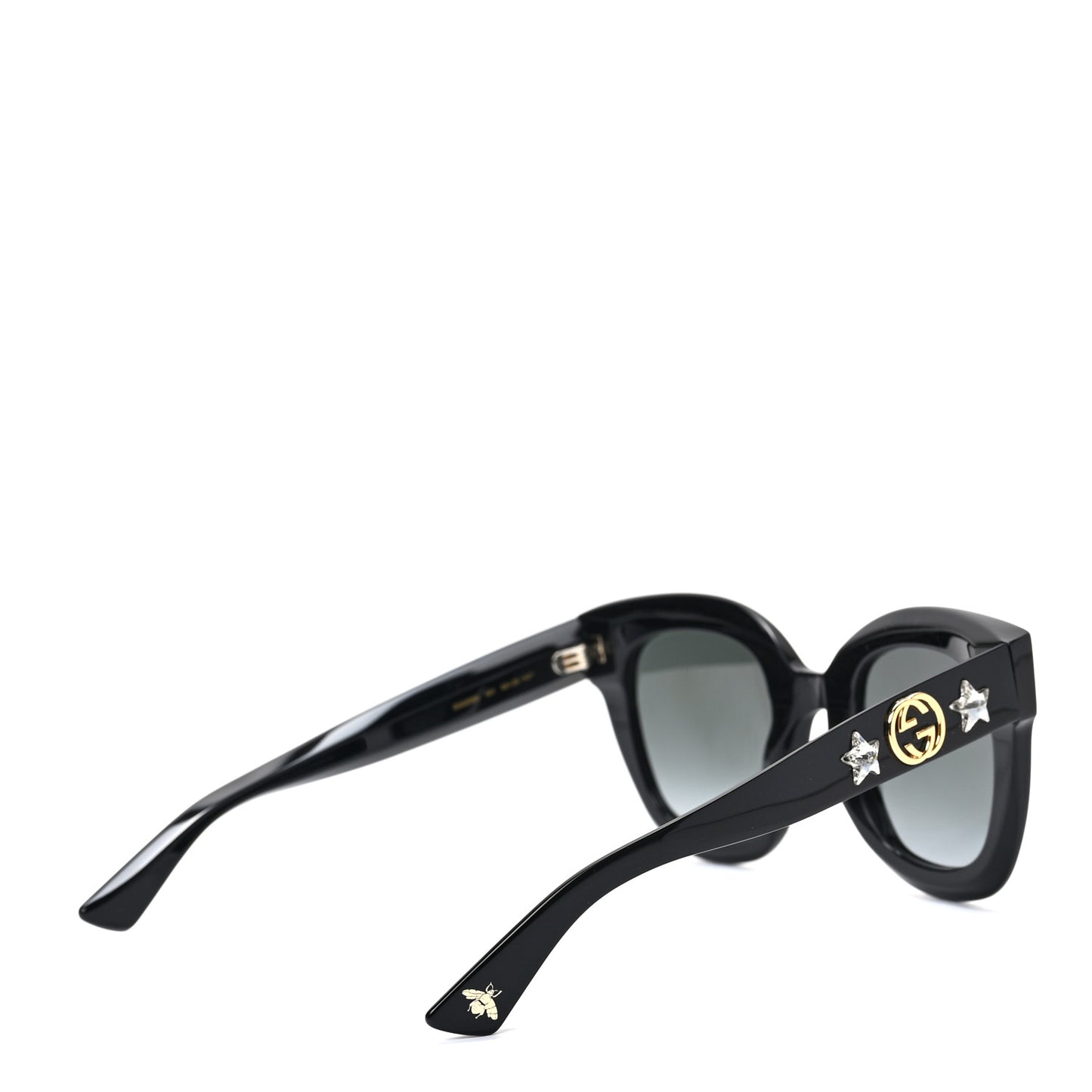 Acetate Crystal Star Round Frame Sunglasses GG0208S Black