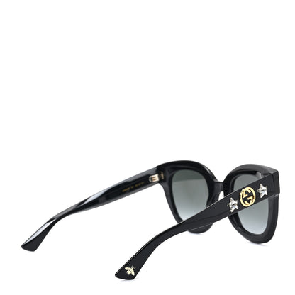 Gucci Acetate Crystal Star Round Frame Sunglasses GG0208S Black 4 of 6