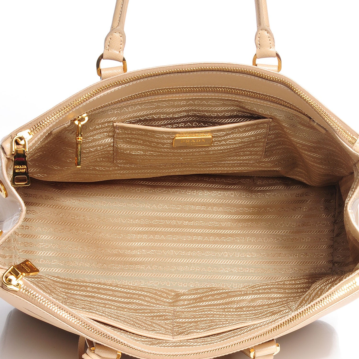 Prada Saffiano Lux Large Double Zip Tote Sabbia 5 of 9