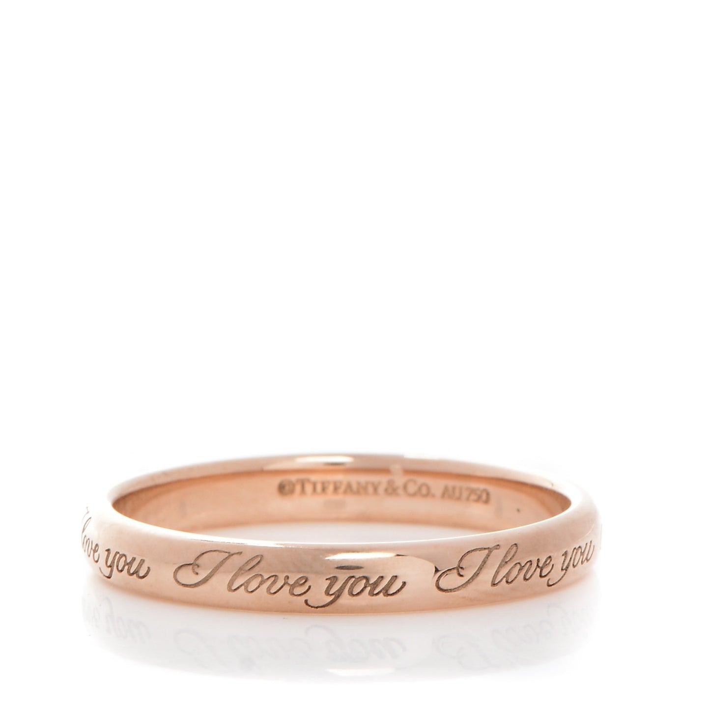 18k Rose Gold Notes I Love You Ring 9.5