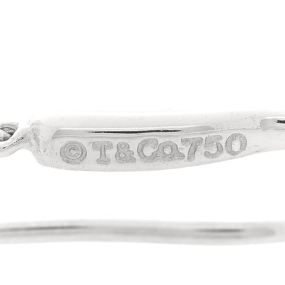 Tiffany 18K White Gold Feather Drop Earrings 4 of 4
