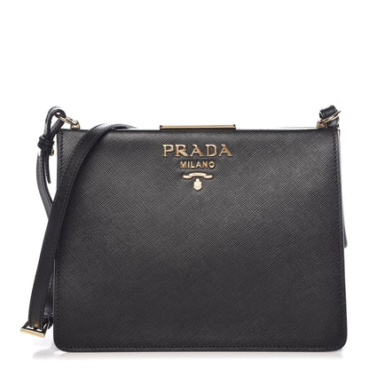 Prada Saffiano City Calf Light Frame Bag Black 1 of 7