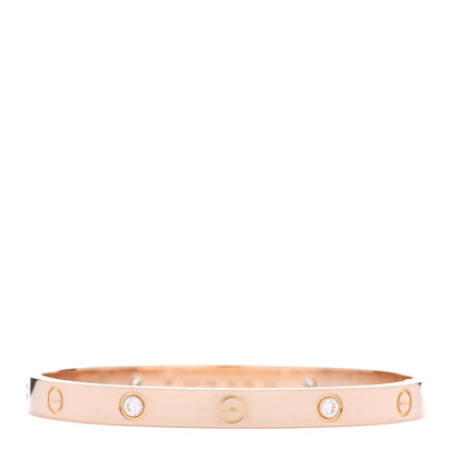 Cartier 18K Pink Gold 4 Diamond LOVE Bracelet 18 1 of 10