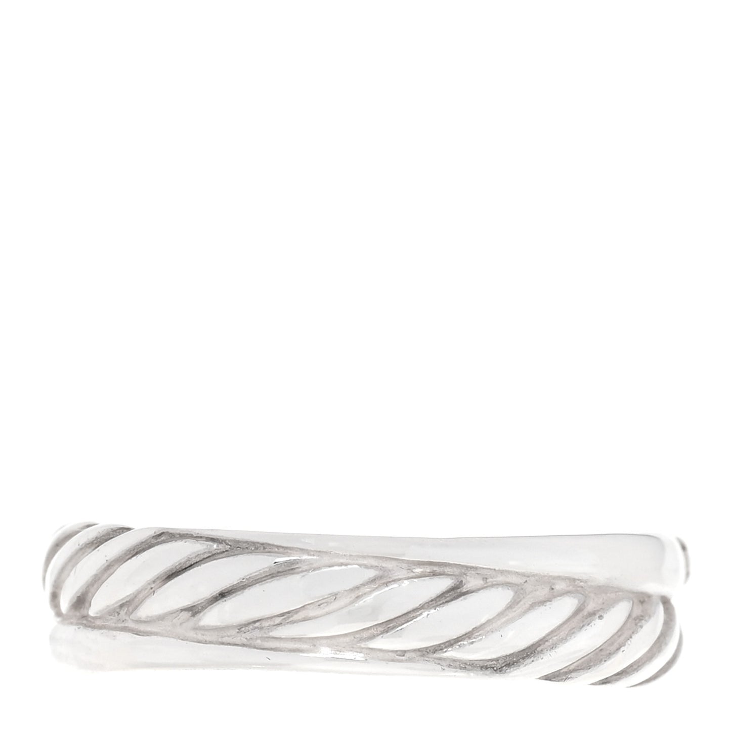 Sterling Silver Diamond 5mm Crossover Ring 54 7