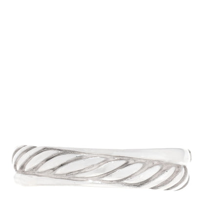 David Yurman Sterling Silver Diamond 5mm Crossover Ring 54 7 3 of 4