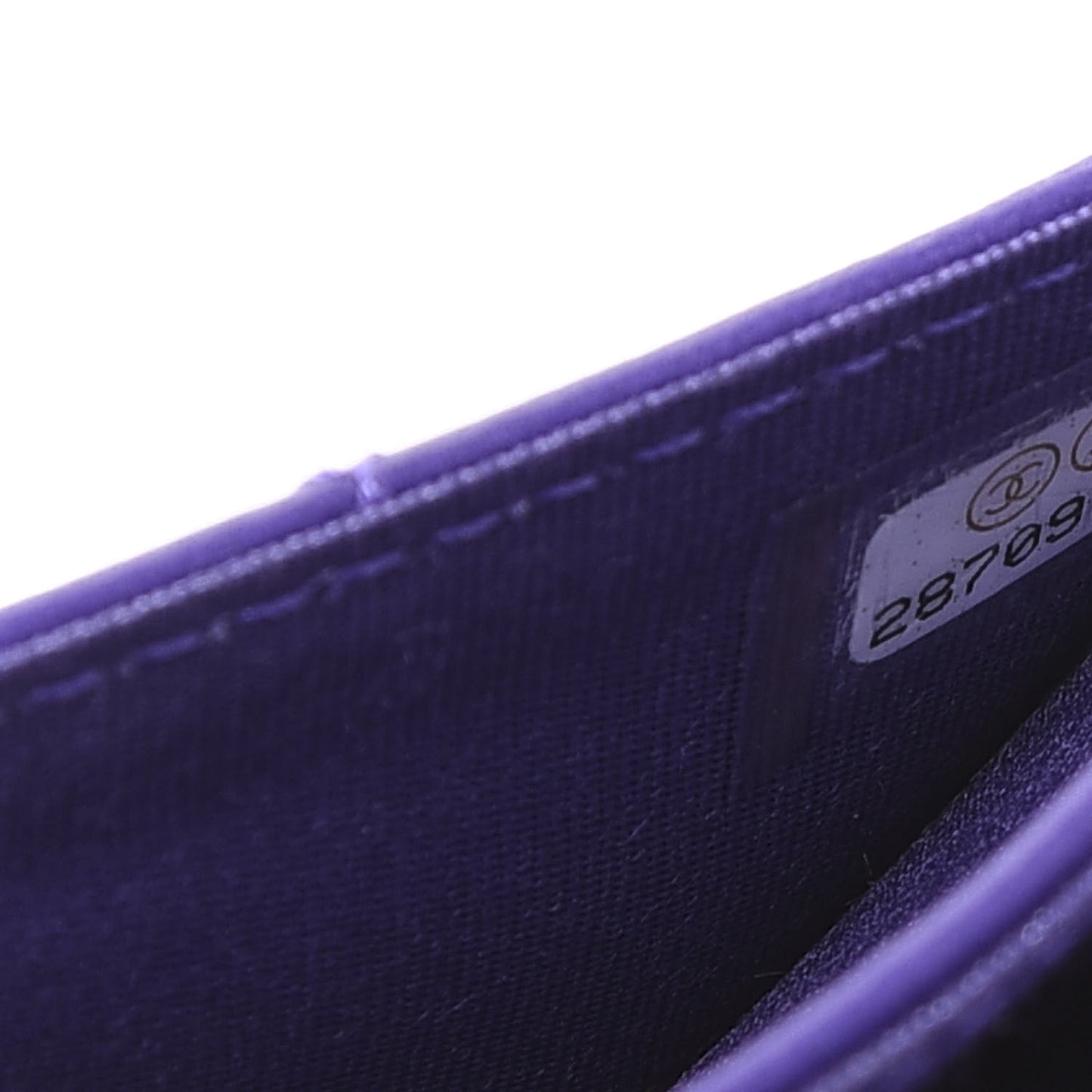 Lambskin Quilted Boy Card Holder Wallet Purple