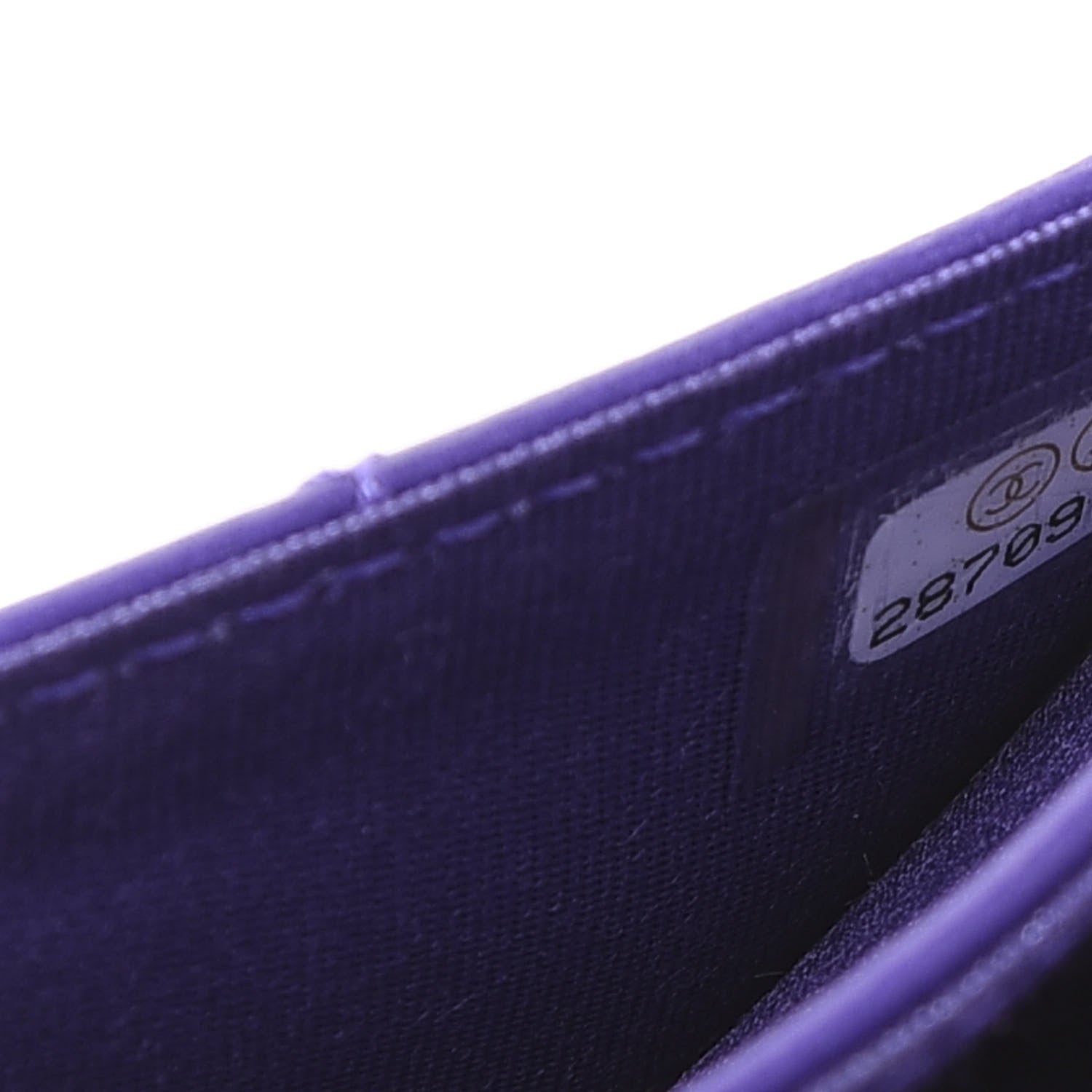 Chanel Lambskin Quilted Boy Card Holder Wallet Purple 8 of 10