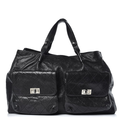 Chanel Glazed Caviar Large Pocket In The City Tote Black 1 of 11