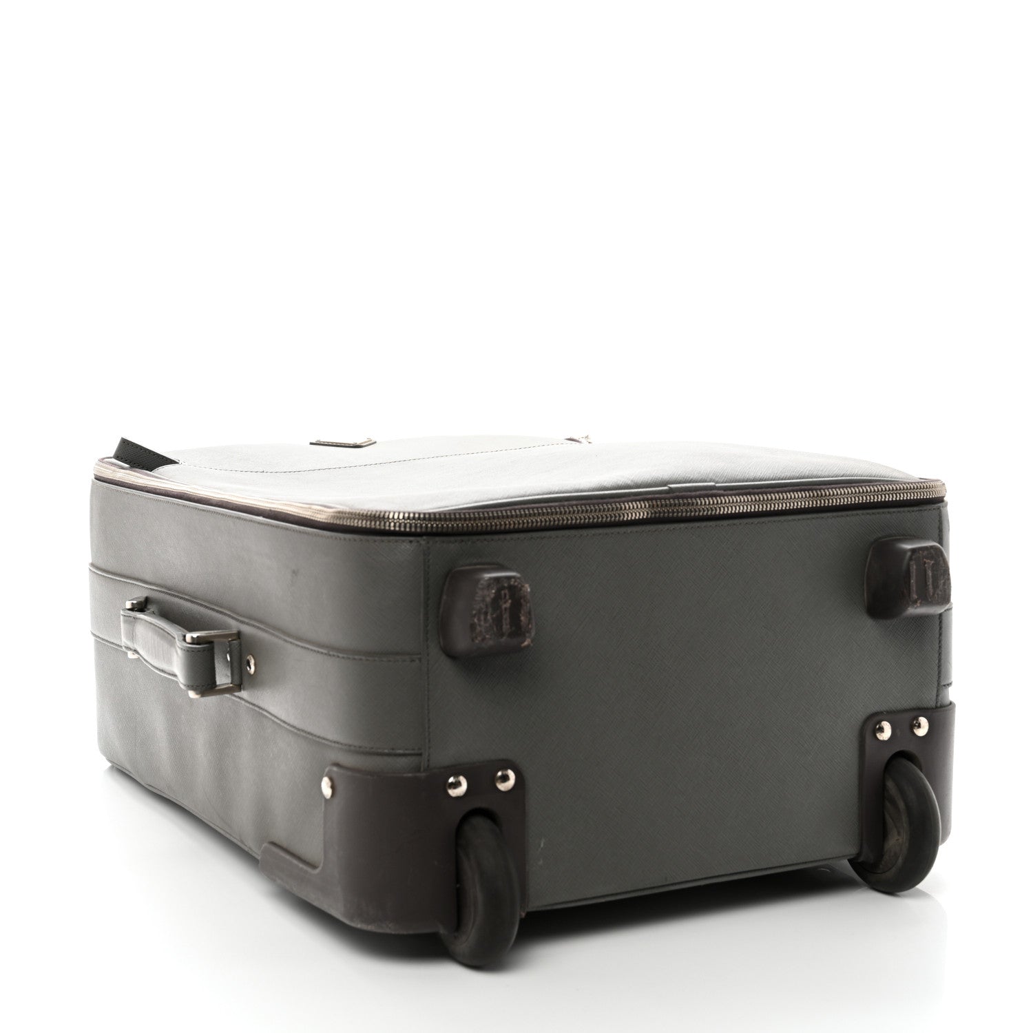 Prada Saffiano Travel Trolley Luggage Mercurio 3 of 10
