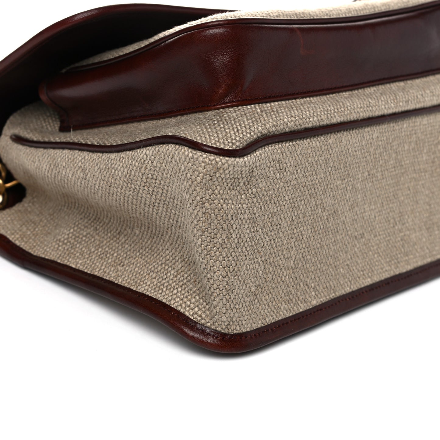 Cotton Canvas Vintage Calfskin Monogram Medium Niki Chain Satchel Natural Chocolate