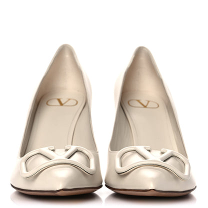 Valentino Garavani Calfskin Vlogo Signature 80mm Pumps 38.5 Light Ivory 2 of 10