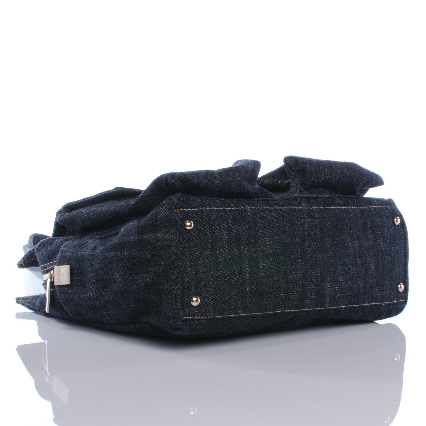 Denim CC Double Pocket Shoulder Bag