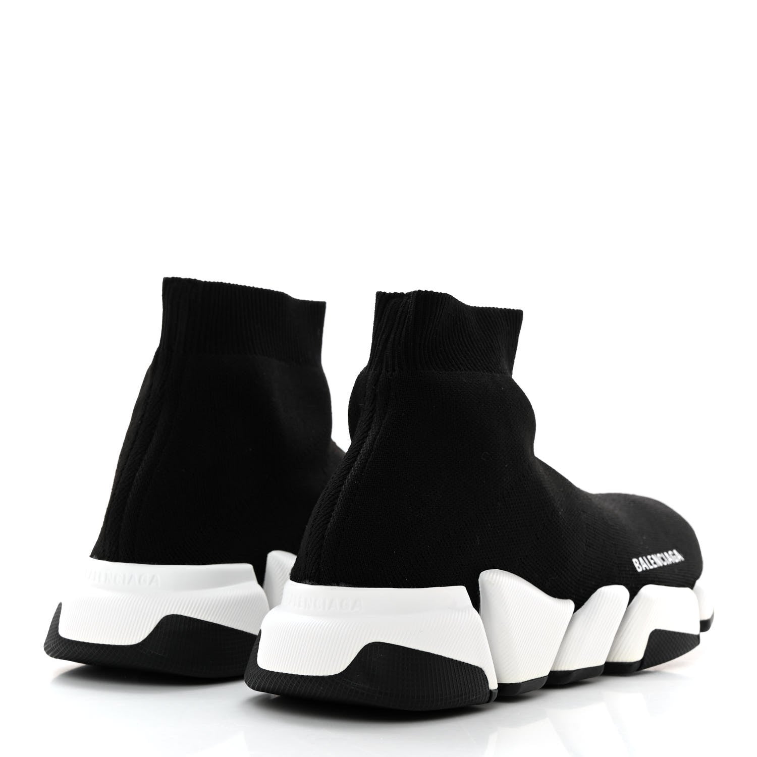 Balenciaga Technical 3D Recycled Knit Bi-Color Sole Womens Speed 2.0 Sneakers 39 Black White 4 of 9
