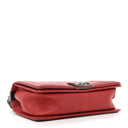 Chanel Caviar Quilted Medium Boy Flap Dark Red 4 of 17
