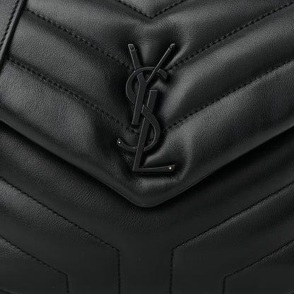Saint Laurent Calfskin Y Quilted Monogram Small Loulou Chain Satchel Black 8 of 14