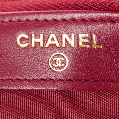 Chanel Caviar Quilted Small Boy Clutch With Chain Burgundy 8 of 14