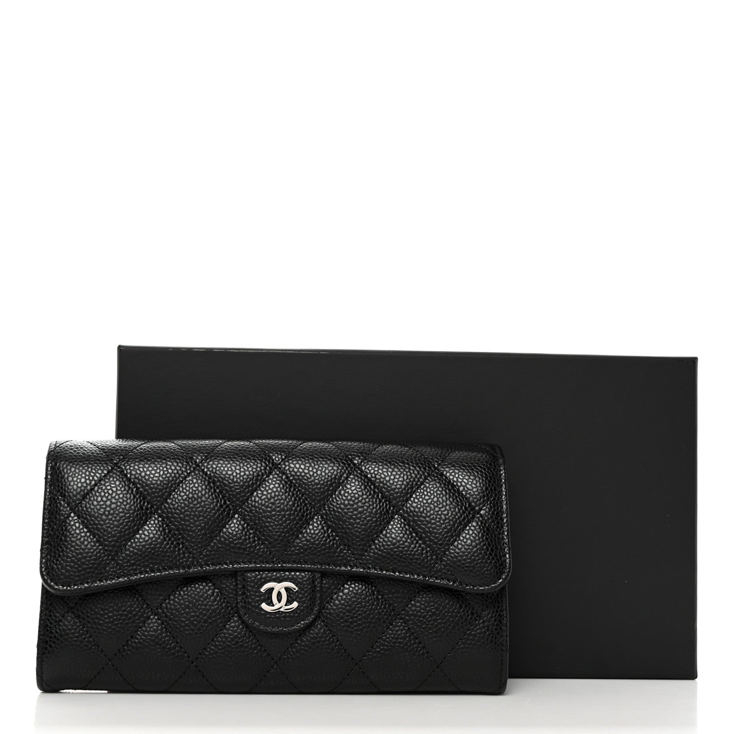 Chanel Caviar Quilted Large Gusset Flap Wallet Black 9 of 9