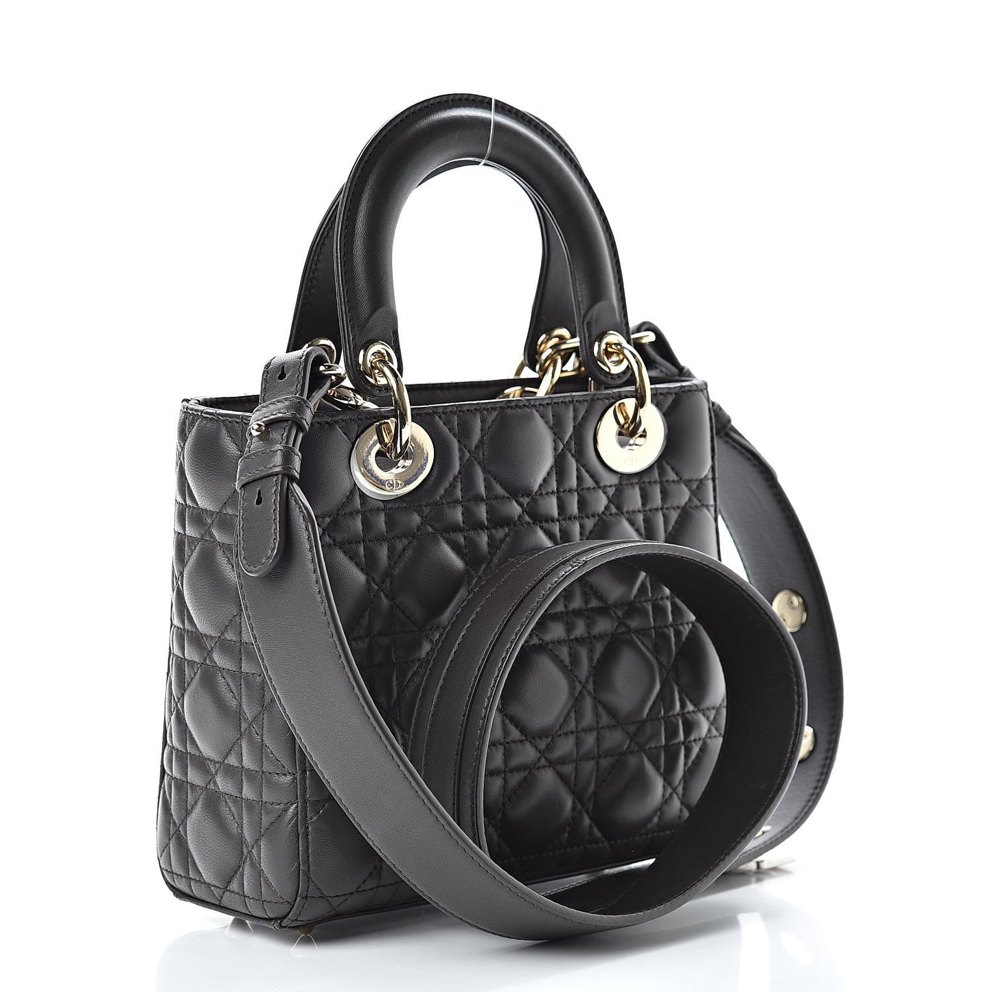 Lambskin Cannage Small Lucky Badges My Lady Dior Black