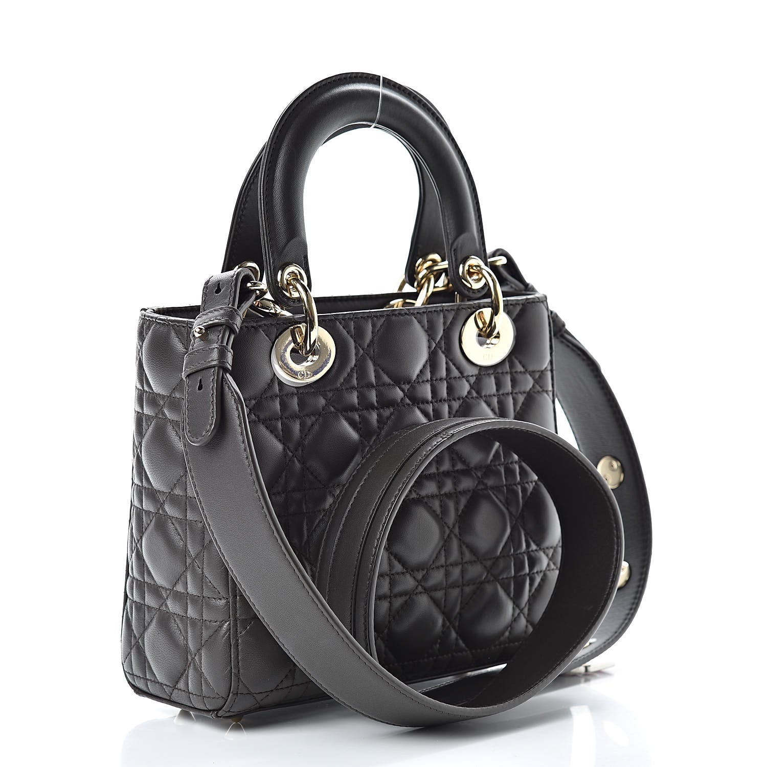 Christian Dior Lambskin Cannage Small Lucky Badges My Lady Dior Black 3 of 12