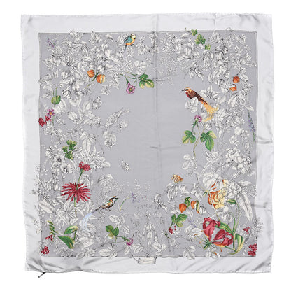 Gucci Silk Twill Wondergardenia Square Scarf Zinc Beige 1 of 4