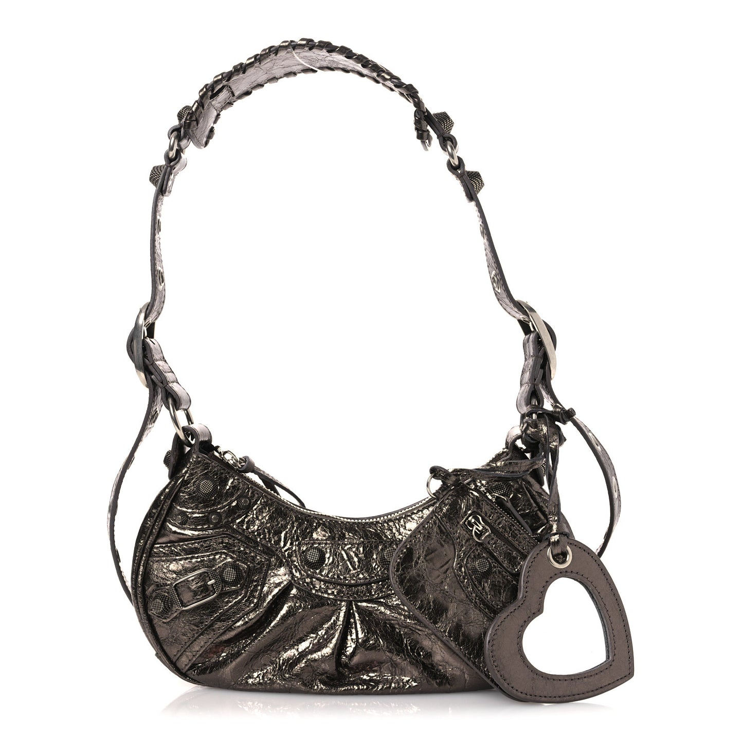 Metallic Agneau Arena Le Cagole Shoulder Bag XS Dark Bronze