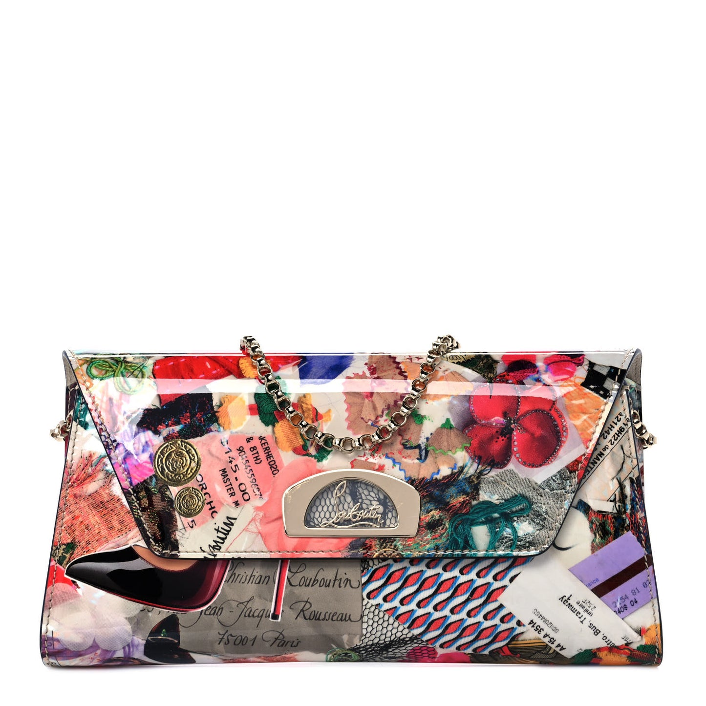 Patent Trash Printed Vero Dodat Clutch Multicolor