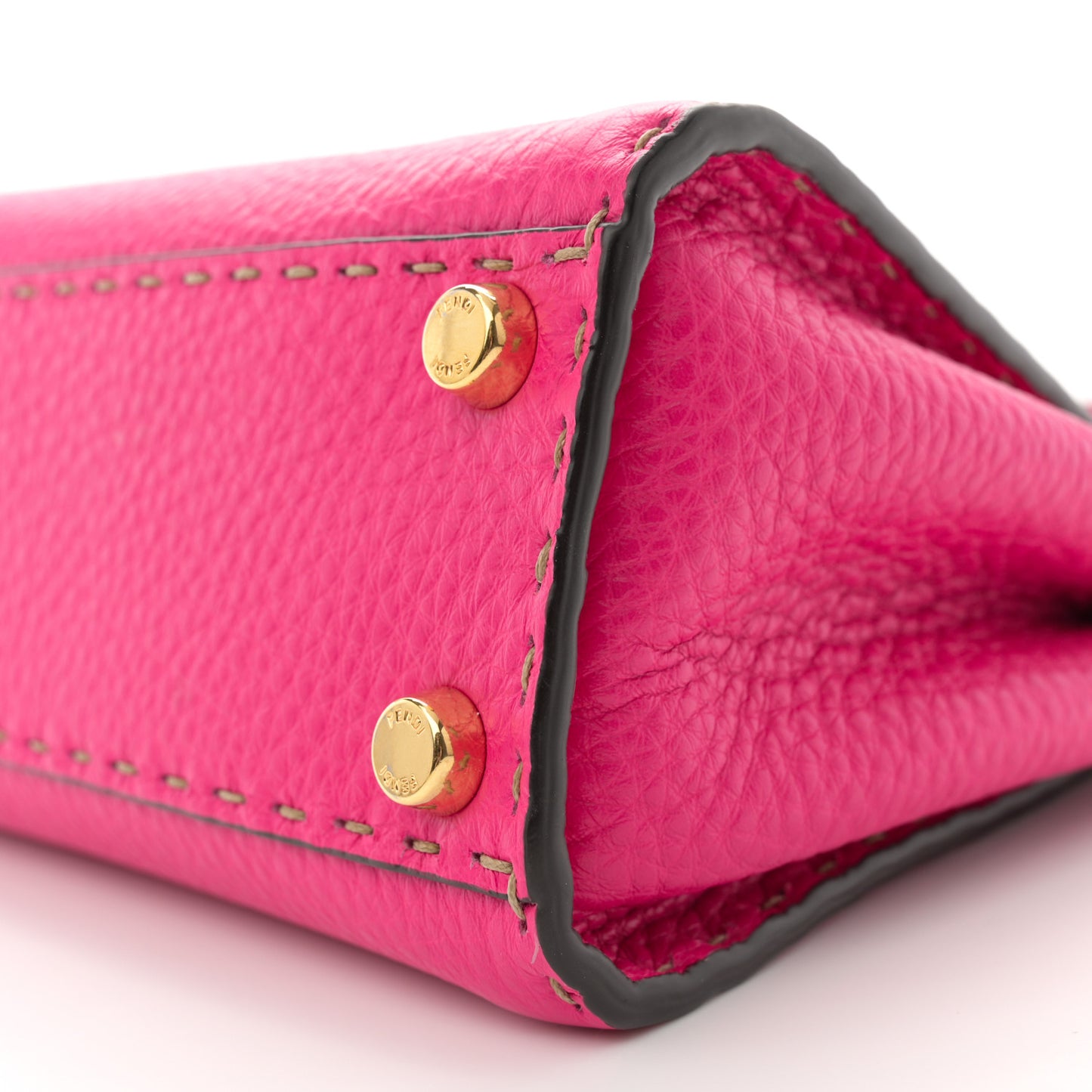 Cuoio Romano Selleria Mini Peekaboo Iconic Satchel Fuxia