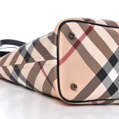 Burberry Patent Trim Nova Check Shopper Tote Black 8 of 9