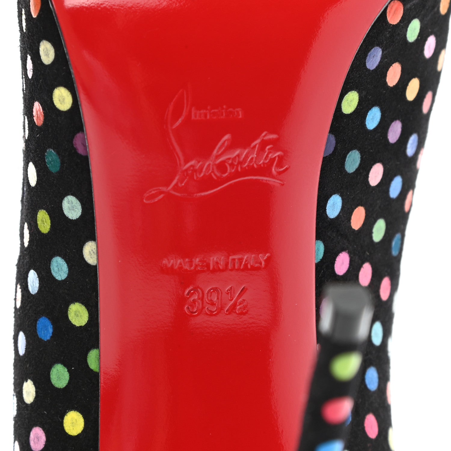 Christian Louboutin Suede Polka Dot Hot Chick 100 Pumps 39.5 Black Multicolor 6 of 8