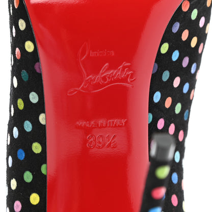 Christian Louboutin Suede Polka Dot Hot Chick 100 Pumps 39.5 Black Multicolor 6 of 8