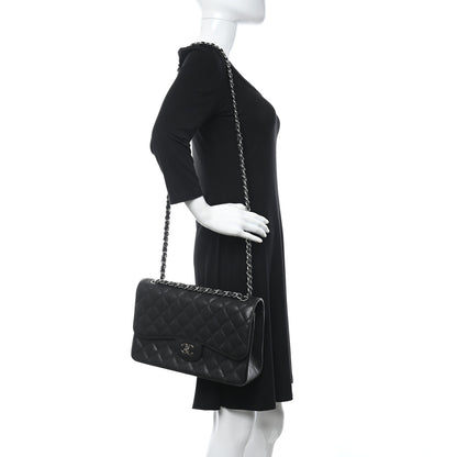 Chanel Caviar Quilted Jumbo Double Flap Black 3 of 17