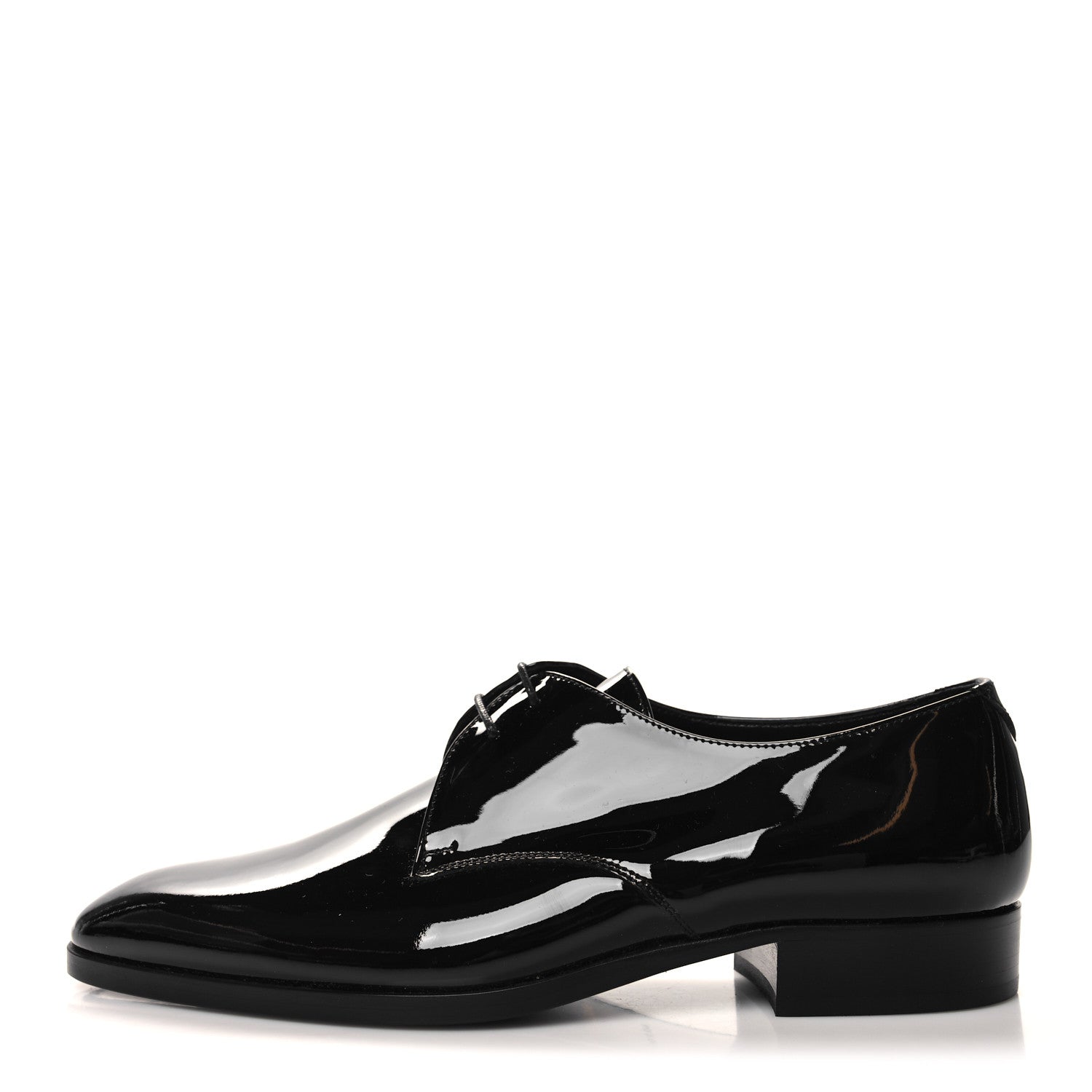 Saint Laurent Patent Lace Up Wyatt 25 Derby Shoes 41 Black 1 of 9