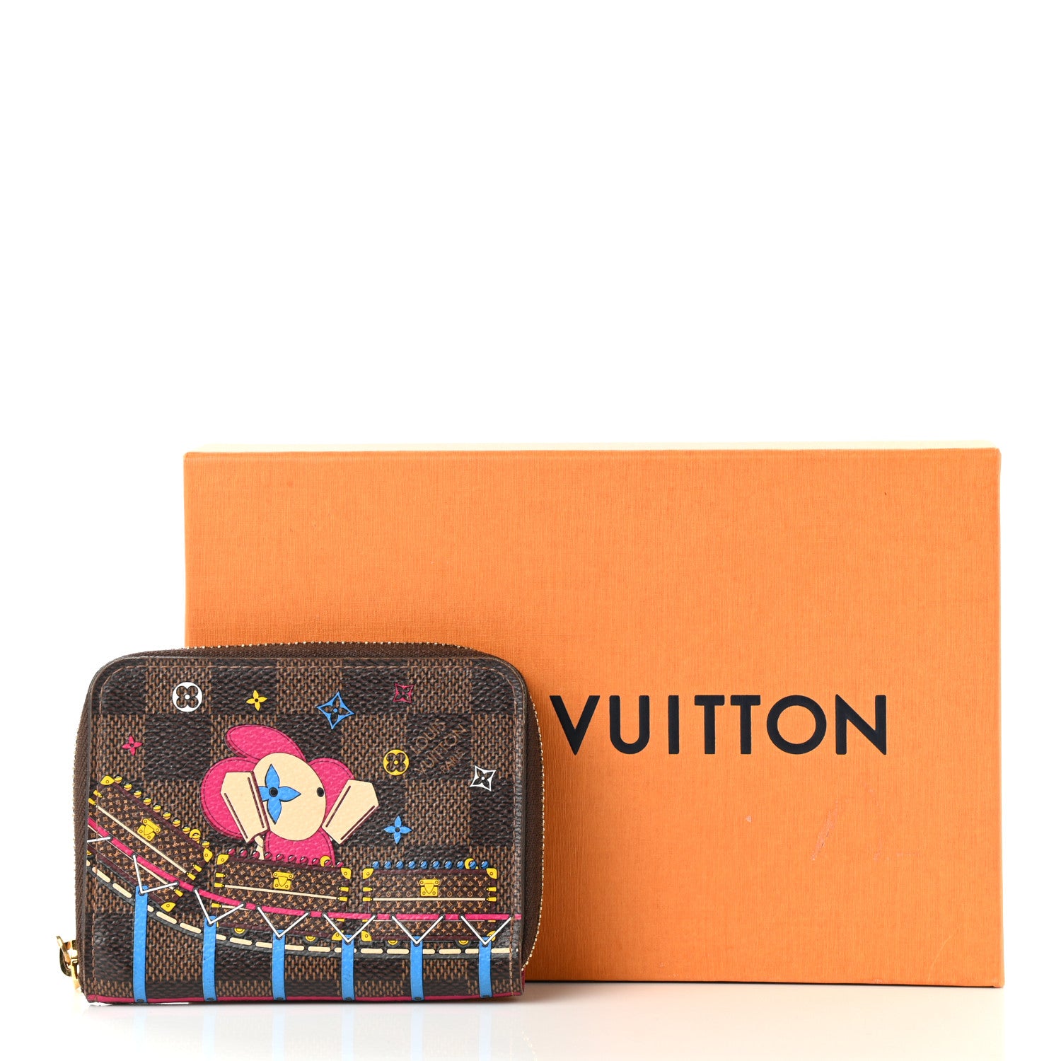 Louis Vuitton Damier Ebene 2020 Christmas Animation Roller Coaster Zippy Coin Purse Pivoine 8 of 8