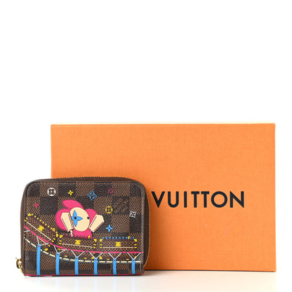 Louis Vuitton Damier Ebene 2020 Christmas Animation Roller Coaster Zippy Coin Purse Pivoine 8 of 8