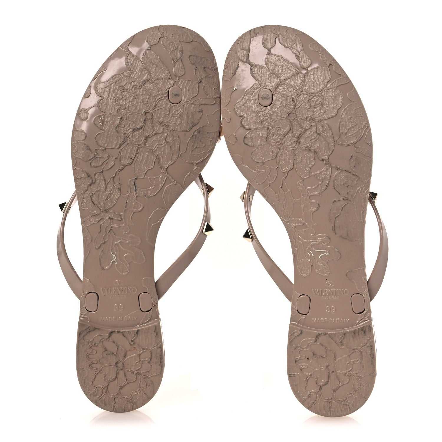 Valentino Garavani PVC Jelly Rockstud Bow Thong Sandals 39 Poudre 7 of 10