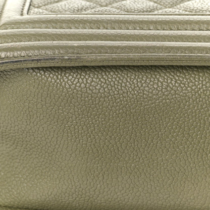 Chanel Caviar Quilted Medium Boy Flap Khaki 14 of 14