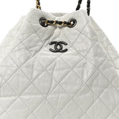 Chanel Aged Calfskin Quilted Gabrielle Backpack Black White 8 of 10
