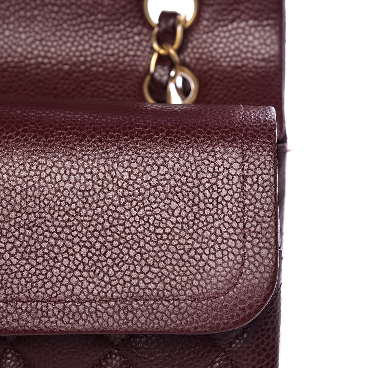 Chanel Caviar Quilted Medium Double Flap Dark Red 9 of 12