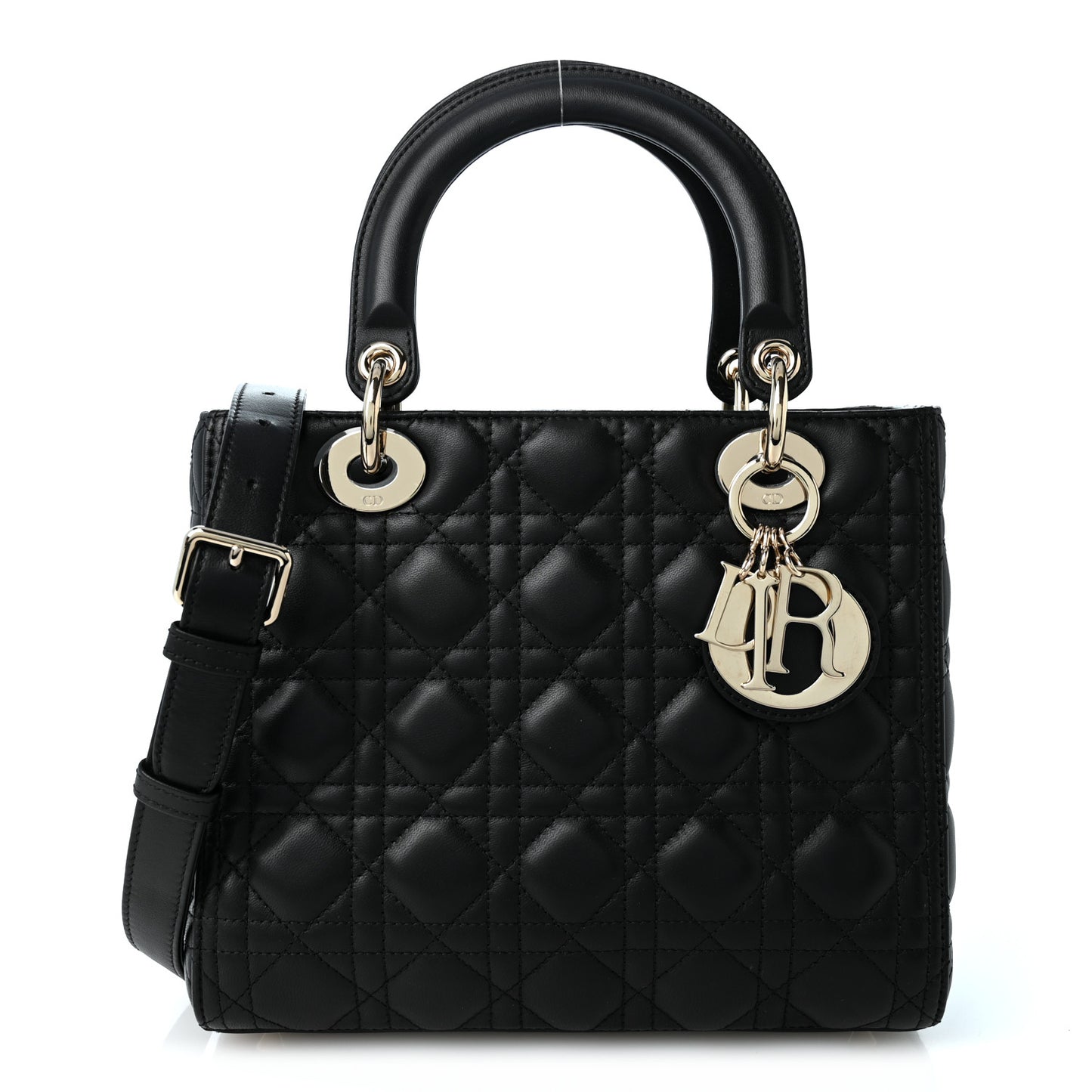 Lambskin Cannage Medium Lady Dior Black
