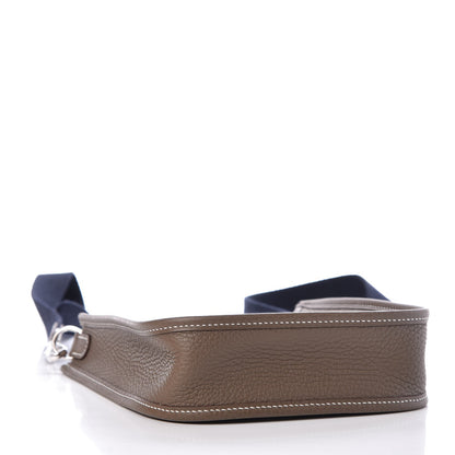 Hermes Taurillon Clemence Amazone Evelyne TPM Etoupe Bleu Indigo 4 of 8