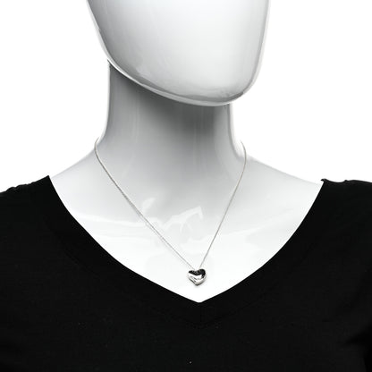 Tiffany Sterling Silver 14mm Elsa Perretti Full Heart Pendant Necklace 2 of 5