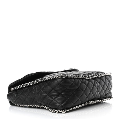 Chanel Washed Lambskin Quilted Maxi Chain Around Flap Black 3 of 4
