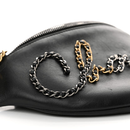 Chanel Calfskin Chain 20s Signe Waist Bag Black 9 of 15