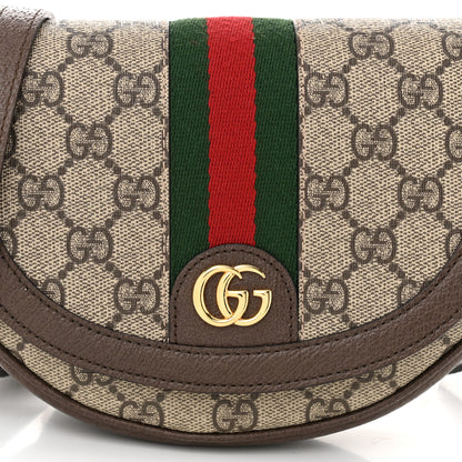 Gucci GG Supreme Monogram Textured Dollar Calfskin Web Mini Ophidia Flap Shoulder Bag Beige Ebony New Acero 8 of 13