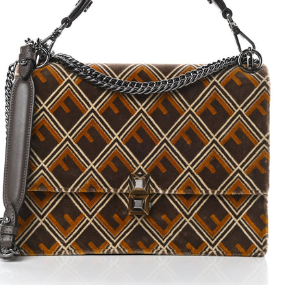 Fendi Calfskin Velvet Tappetino Kan I Shoulder Bag Multicolor 8 of 11