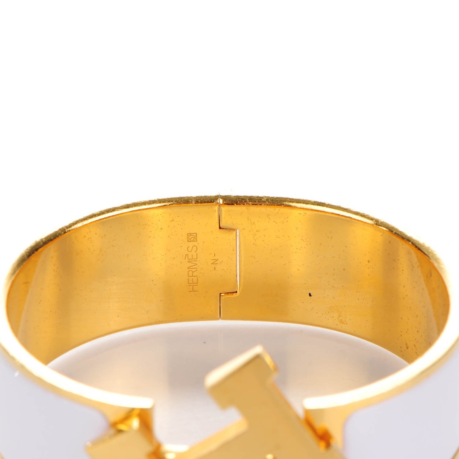 Hermes Enamel Wide Clic Clac H Bracelet PM White 5 of 5